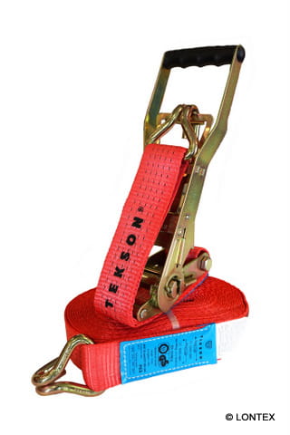Spanngurt 5 t mit Ergo-Zugratsche und Doppel-J-Haken