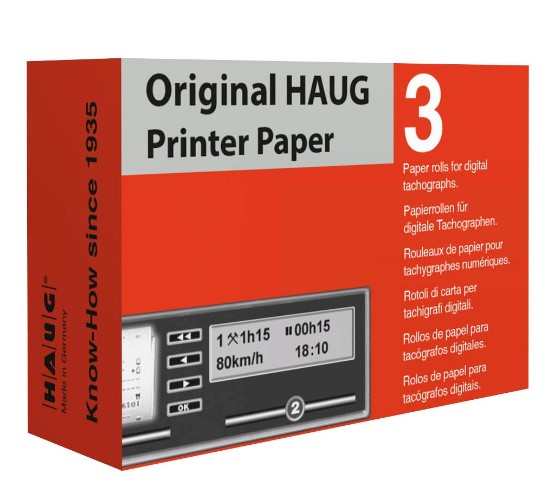 Haug Druckerpapier für alle digitalen Kontrollgeräte (3 Rollen)