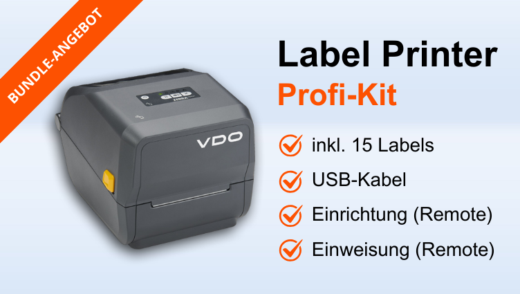 VDO Label Printer Paket mit Remote-Einrichtung und 15 Labels