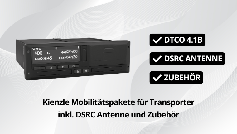 Kienzle-Kit LCV Transporter mit intelligentem Tachograph DTCO 4.1b Zone 2 ohne CAN