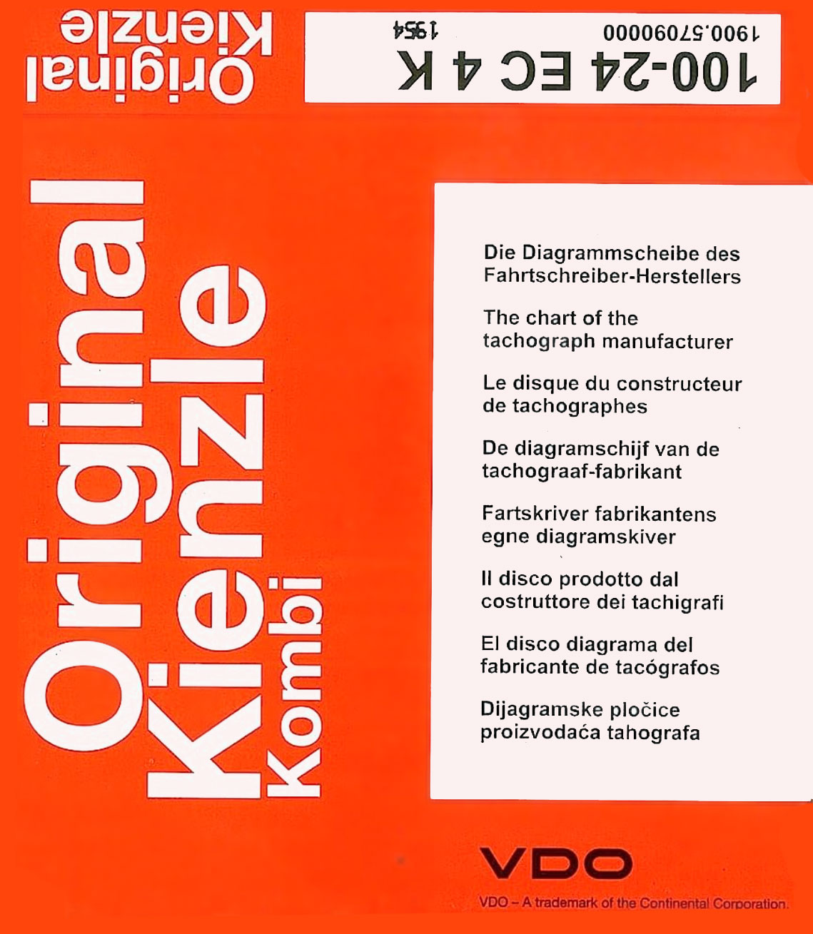 Kienzle Diagrammscheiben mit Drehzahl 100-3300-24EC4K (VE:1=100 Scheiben)