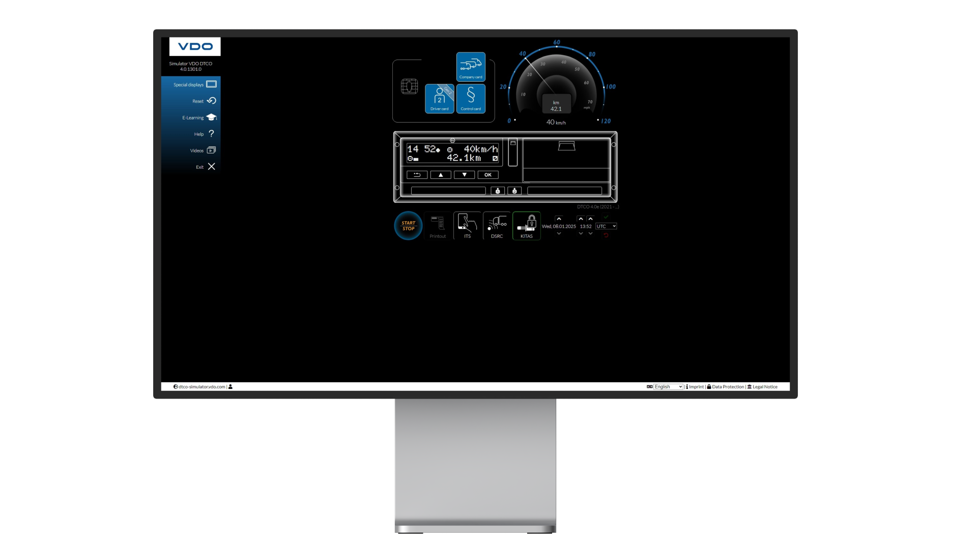 Durchführung einer Fahrt mit der DTCO Simulator-Trainingssoftware