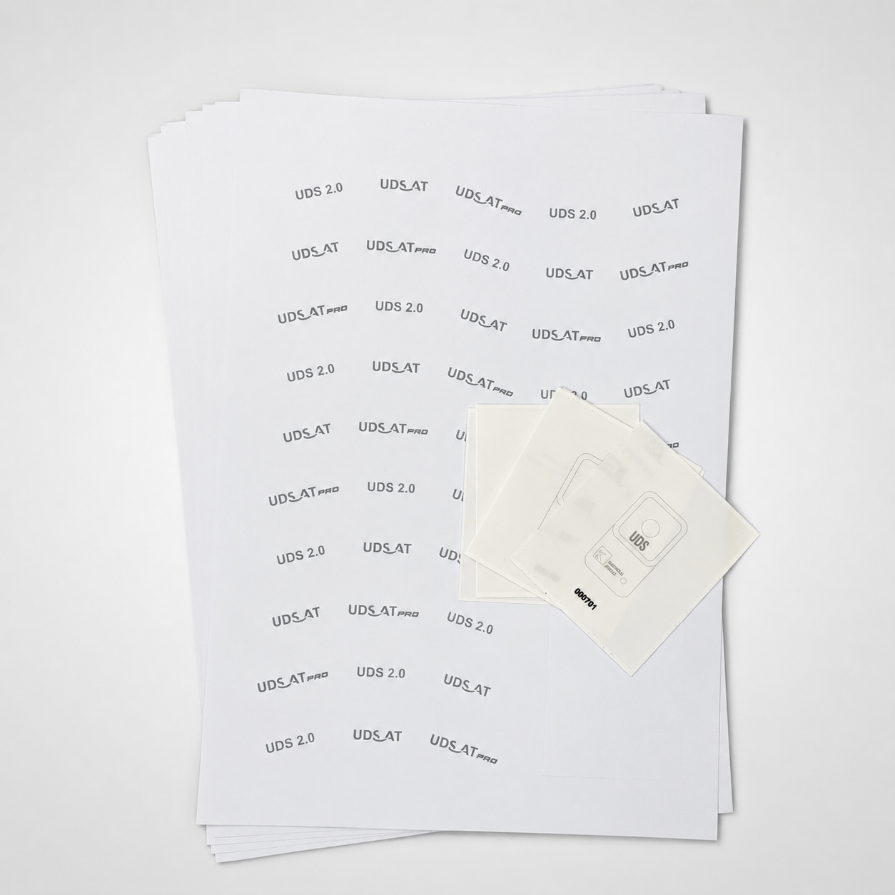 UDS Prüfnachweis (Prüfschild+Schutzfolie) 5er Set
